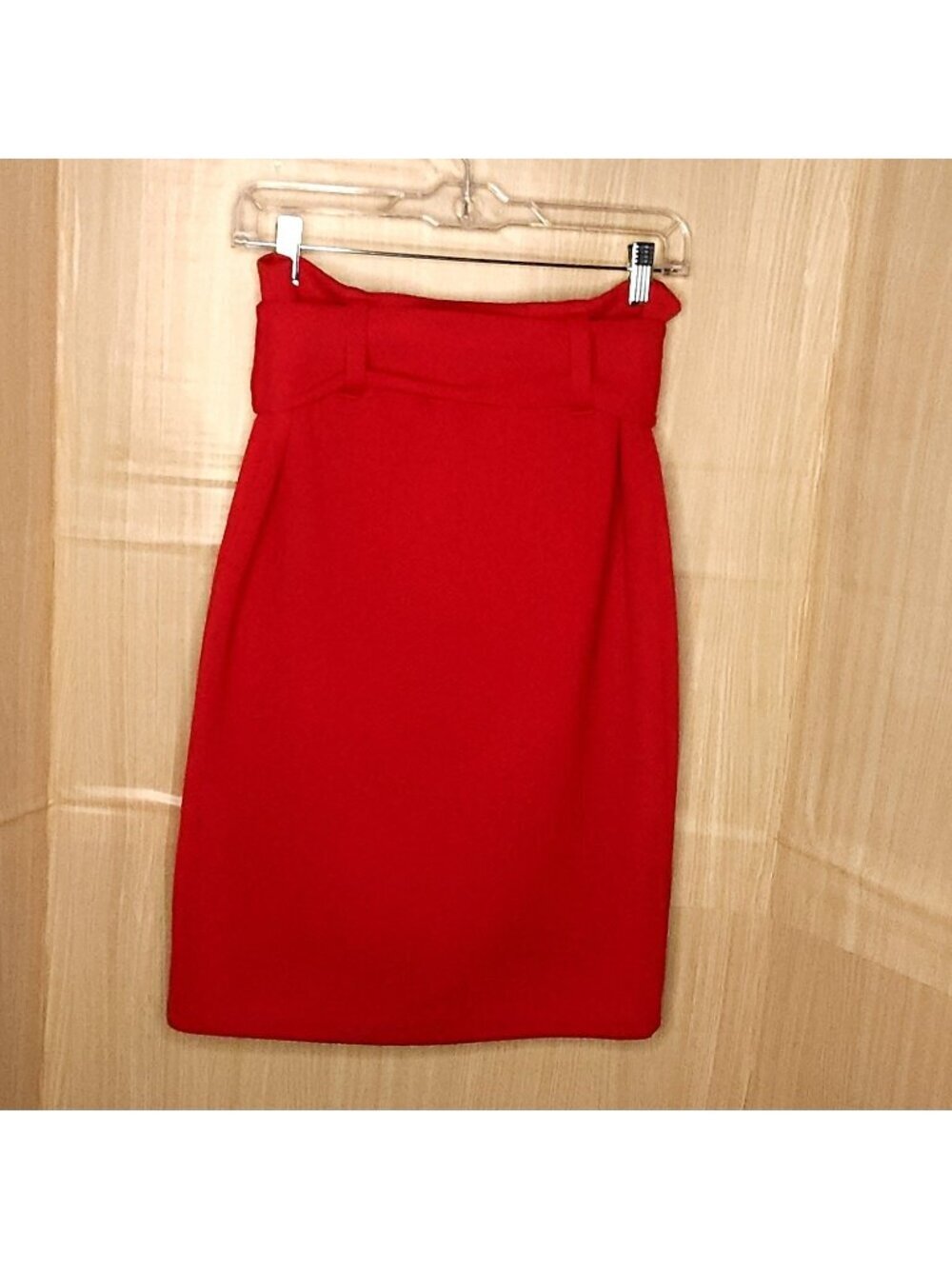 Maeve Womens Red Heavyweight Textured Pull On Pencil Skirt Medium